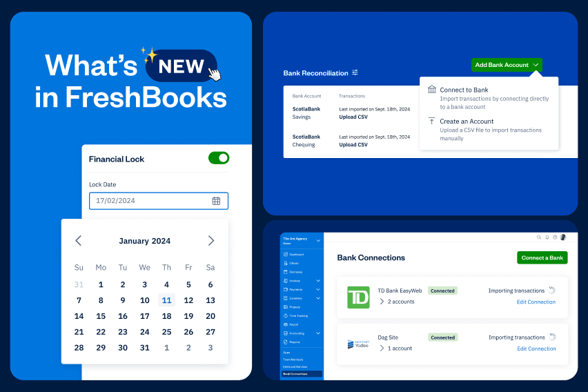 What’s New in FreshBooks? Manual Bank Connections, Financial Lock, and More image