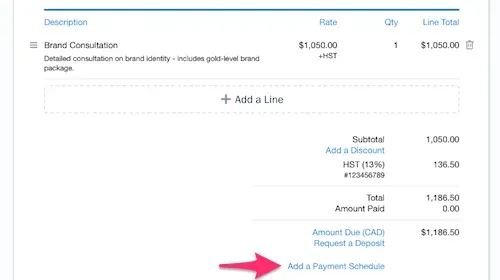 Add Payment Schedule