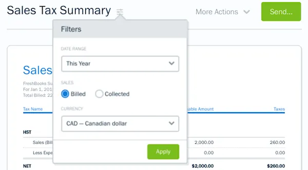 Sales Tax Summary