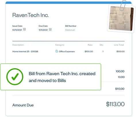 Automatic Bill Receipt Data Capture modal