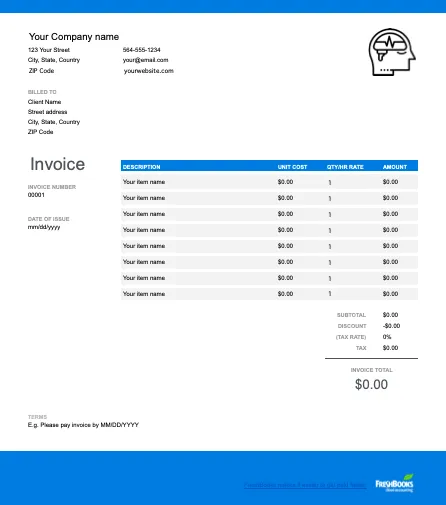 Mental Health Excel Invoice