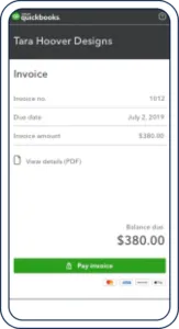 QuickBooks Mobile Dashboard