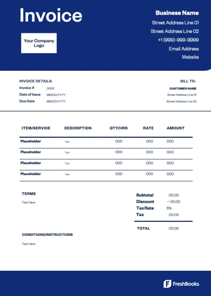 Invoice Template - Style 1